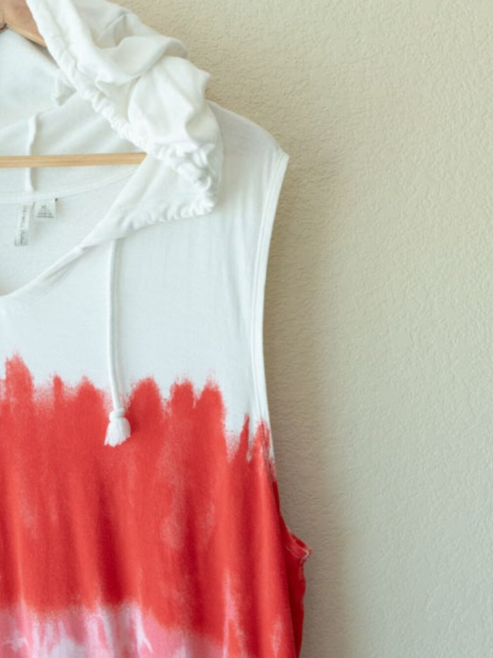 Live Well Active Hoodie Dress XL Tie Dye Red White Blue Sleeveless - Picture 4 of 12